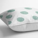 - K2259-3 - Realhomes Mind Yeşili Puantiyeli Dijital Baskılı Dekoratif Yastık Kılıfı Realhomes