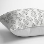 - K2263-3 - Realhomes  Özel Tasarım Yaprak Desenli Dijital Baskılı Kırlent Kılıfı Realhomes