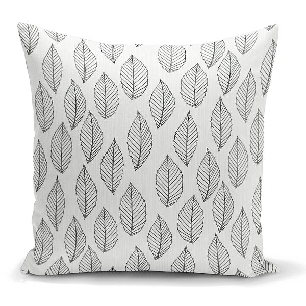 - K2263 - Realhomes  Özel Tasarım Yaprak Desenli Dijital Baskılı Kırlent Kılıfı Realhomes