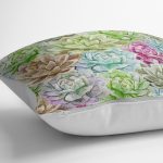 - K2266-3 - Realhomes Zambak Temalı Dijital Baskılı Dekoratif Kırlent Kılıfı Realhomes