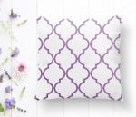 Mor Renkli Ogea Desenli Dijital Baskılı Modern Kırlent Kılıfı Realhomes