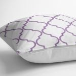 Mor Renkli Ogea Desenli Dijital Baskılı Modern Kırlent Kılıfı Realhomes