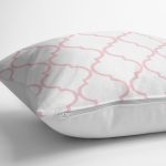 - K2275-3 - Realhomes Pembe Renkli Ogea Desenli Dijital Baskılı Modern Yastık Kılıfı Realhomes