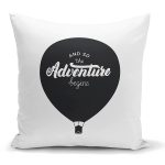 Adventure Balon Resimli Dijital Baskılı Dekoratif Kırlent Kılıfı Realhomes
