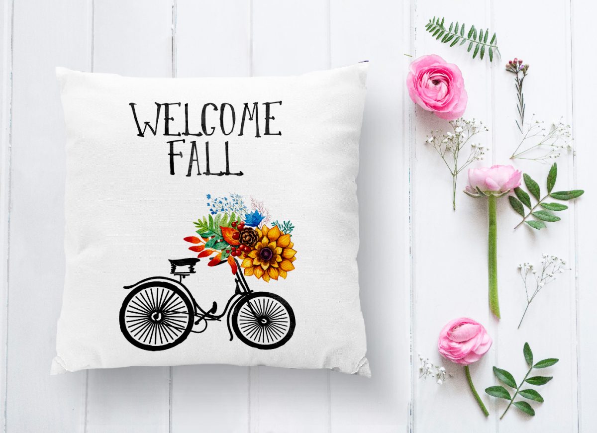 Welcome Fall Yazılı Dijital Baskılı Dekoratif Yastık Kırlent Kılıfı Realhomes