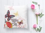 Özel Tasarım Renkli Kelebek Desenli Dijital Baskılı Yastık Kılıfı Realhomes