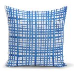 - K2287 - Realhomes Mavi Çizgiler Desenli Dijital Baskılı Dekoratif Yastık Kılıfı Realhomes