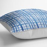 - K2287-3 - Realhomes Mavi Çizgiler Desenli Dijital Baskılı Dekoratif Yastık Kılıfı Realhomes