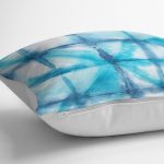 - K2289-3 - Realhomes Mavi Sulu Boya Desenli Dijital Baskılı Modern Yastık Kılıfı Realhomes