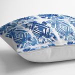 Geometrik Baklava Desenli Dijital Baskılı Modern Kırlent Kılıfı Realhomes