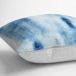 - K2292-3 - Realhomes  Mavi Renkli Ebru Desenli Dijital Baskılı Modern Yastık Kılıfı Realhomes