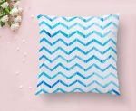 - K2298-1 - Realhomes Modern Mavi Zigzag Desenli Dijital Baskılı Kırlent Kılıfı Realhomes