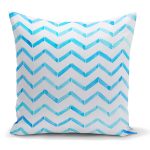 - K2298 - Realhomes Modern Mavi Zigzag Desenli Dijital Baskılı Kırlent Kılıfı Realhomes