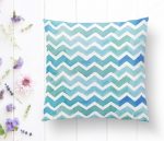 - K2315-1 - Realhomes Sulu Boyalı Zigzag Desenli Dijital Baskılı Kırlent Kılıfı Realhomes
