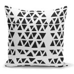 - K2322 - Realhomes  Siyah Üçgen Motifli Dijital Baskılı Modern Yastık Kılıfı Realhomes