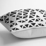 - K2322-3 - Realhomes  Siyah Üçgen Motifli Dijital Baskılı Modern Yastık Kılıfı Realhomes