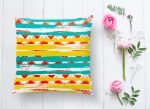 - K2338-1 - Realhomes  Renkli Geometrik Desenler Temalı Dekoratif Yastık Kırlent Kılıfı Realhomes