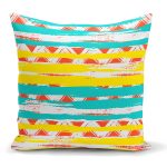 - K2338 - Realhomes  Renkli Geometrik Desenler Temalı Dekoratif Yastık Kırlent Kılıfı Realhomes