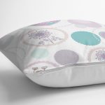 - K2342-3 - Realhomes Pastel Rengarenk Yuvarlak Çiçekler Dijital Baskılı Yastık Kırlent Kılıfı Realhomes