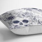 - K2348-3 - Realhomes  Kurukafa ve Çiçekler Motifli Dekoratif Yastık Kırlent Kılıfı Realhomes