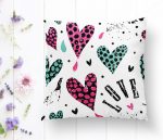 - K2355-1 - Realhomes Kalpli Love Desenli Dekoratif Yastık Kırlent Kılıfı Realhomes