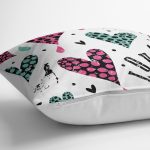 - K2355-3 - Realhomes Kalpli Love Desenli Dekoratif Yastık Kırlent Kılıfı Realhomes