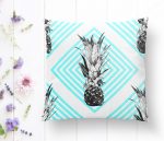 - K2358-1 - Realhomes Geometrik Ananas Desenli Dkeoratif Yastık Kırlent Kılıfı Realhomes