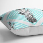 - K2358-3 - Realhomes Geometrik Ananas Desenli Dkeoratif Yastık Kırlent Kılıfı Realhomes