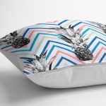 - K2362-3 - Realhomes Zigzag Zeminde Ananaslar Dekoratif Yastık Kırlent Kılıfı Realhomes