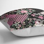 - K2366-3 - Realhomes Desenli Kareler Temalı Dijital Baskılı Dekoratif Yastık Kırlent Kılıfı Realhomes