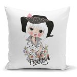 - K2368 - Realhomes Fashion Girl Dijital Baskılı Yastık Kırlent Kılıfı Realhomes