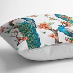 Tavuz Kuşu Baskılı Dijital Yastık Kırlent Kılıfı Realhomes