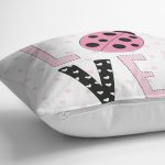 Love Uğurböceği Desenli Dekoratif Yastık Kırlent Kılıfı Realhomes