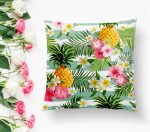 - K2375-1 - Realhomes Tropik Bitki Desenli Dijital Baskılı Yastık Kırlent Kılıfı Realhomes