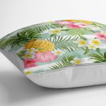 - K2375-3 - Realhomes Tropik Bitki Desenli Dijital Baskılı Yastık Kırlent Kılıfı Realhomes