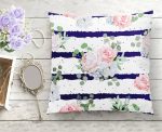- K2377-1 - Realhomes Gül Demeti Desenli Dijital Baskılı Yastık Kırlent Kılıfı Realhomes