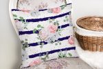 - K2377-2 - Realhomes Gül Demeti Desenli Dijital Baskılı Yastık Kırlent Kılıfı Realhomes