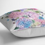 - K2397-3 - Realhomes Lila Renk Salkım Zambak Desenli Dijital Baskılı Yastık Kırlent Kılıfı Realhomes