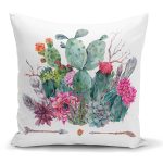 - K2399 - Realhomes  Ok Motifli Çöl Bitkisi Desenli Dekoratif Yastık Kırlent Kılıfı Realhomes