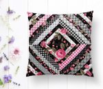 - K2404-1 - Realhomes Kare Puan Çizimli Dekoratif Dijital Baskılı Kırlent Kılıfı Realhomes