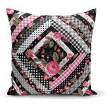 - K2404 - Realhomes Kare Puan Çizimli Dekoratif Dijital Baskılı Kırlent Kılıfı Realhomes