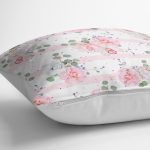 - K2405-3 - Realhomes Pudra Beyaz Yatay Temalı Dijital Baskılı Yastık Kırlent Kılıfı Realhomes