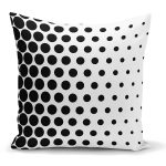 - K2416 - Realhomes Siyah Beyaz İri Puanlı Yastık Kırlent Kılıfı Realhomes