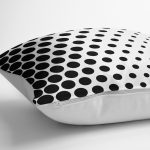 - K2416-3 - Realhomes Siyah Beyaz İri Puanlı Yastık Kırlent Kılıfı Realhomes