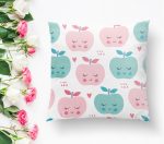 Renkli Elmalar Dijital Baskılı Yastık Kırlent Kılıfı Realhomes