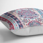 Kırmızı Mavi Çini Desenli Modern Dijital Baskılı Kırlent Kılıfı Realhomes