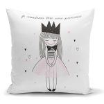 - K2434 - Realhomes Je Noudrais Etre Une Princesse Baskılı Dekoratif Yastık Kırlent Kılıfı Realhomes