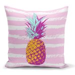 - K2437 - Realhomes Canlı Renkli Ananas Motifli Dijital Baskılı Yastık Kırlent Kılıfı Realhomes