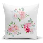 - K2443 - Realhomes Üçlü Kavaniçe Çiçek Desenli Dijital Baskılı Yastık Kırlent Kılıfı Realhomes