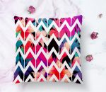 Nilüfer Temalı Zigzag Desenli Dijital Baskılı Yastık Kırlent Kılıfı Realhomes